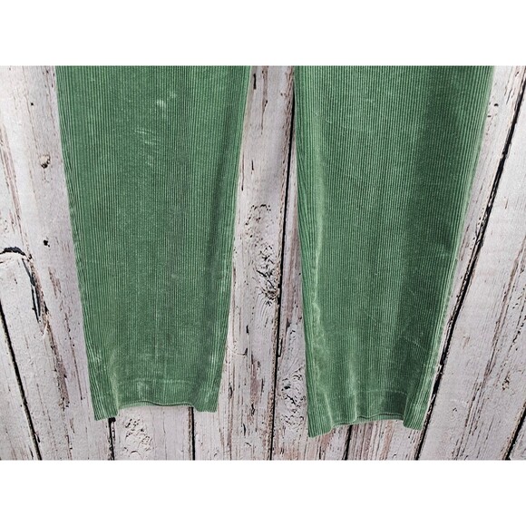 Massimo Dutti 10 Wide Leg Corduroy Trousers Pants Slacks Green High Rise‎ EUC - Picture 4 of 14